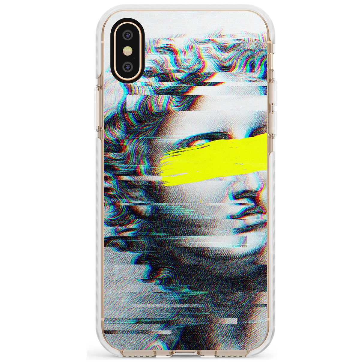 GLITCHED FRAGMENT Slim TPU Phone Blanc Space X XS Max XR