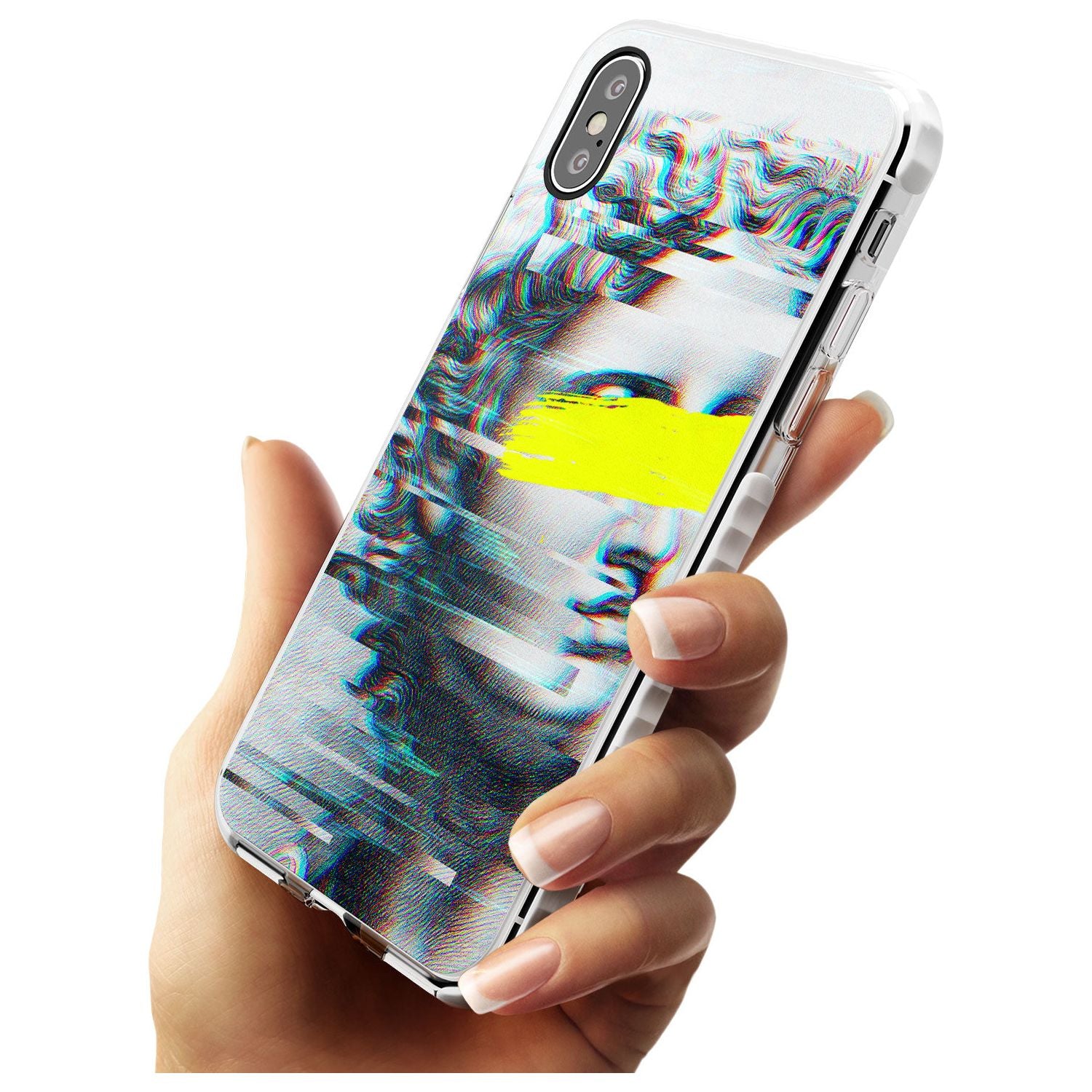 GLITCHED FRAGMENT Slim TPU Phone Blanc Space X XS Max XR