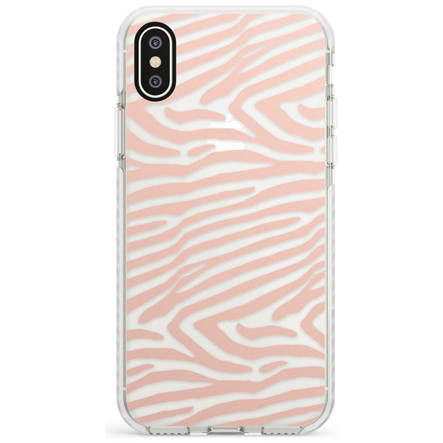 Horizontal Zebra Stripes Transparent Animal Print Phone Case iPhone X / iPhone XS / Impact Case,iPhone XR / Impact Case,iPhone XS MAX / Impact Case Blanc Space