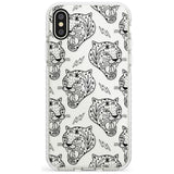 Black Tiger Roar Pattern Impact Phone Case for iPhone X XS Max XR