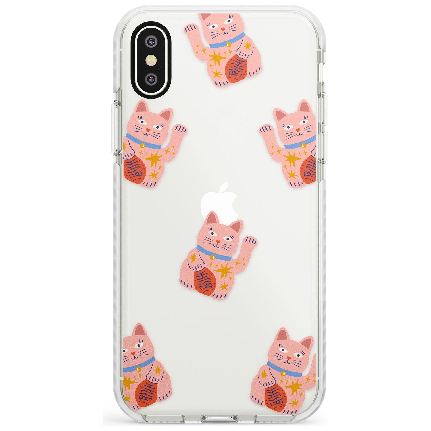 Waving Cat Pattern Impact Phone Case for iPhone X XS Max XR