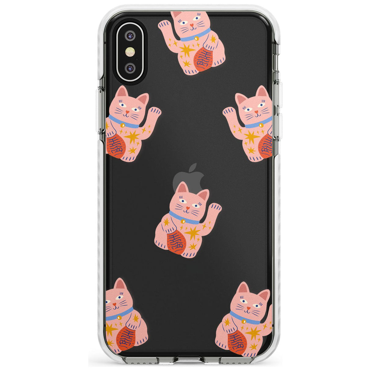 Waving Cat Pattern Impact Phone Case for iPhone X XS Max XR