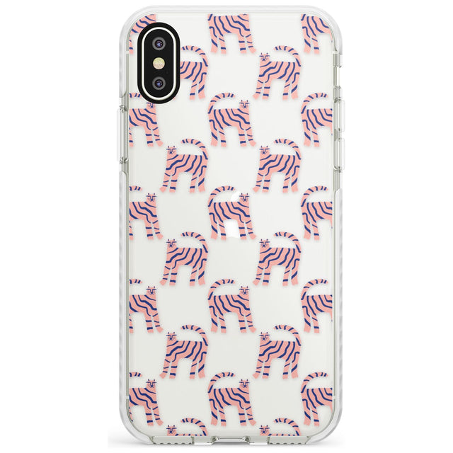 Pink and Blue Cat Pattern Impact Phone Case for iPhone X XS Max XR