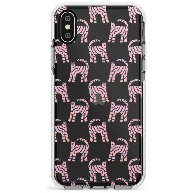 Pink and Blue Cat Pattern Impact Phone Case for iPhone X XS Max XR
