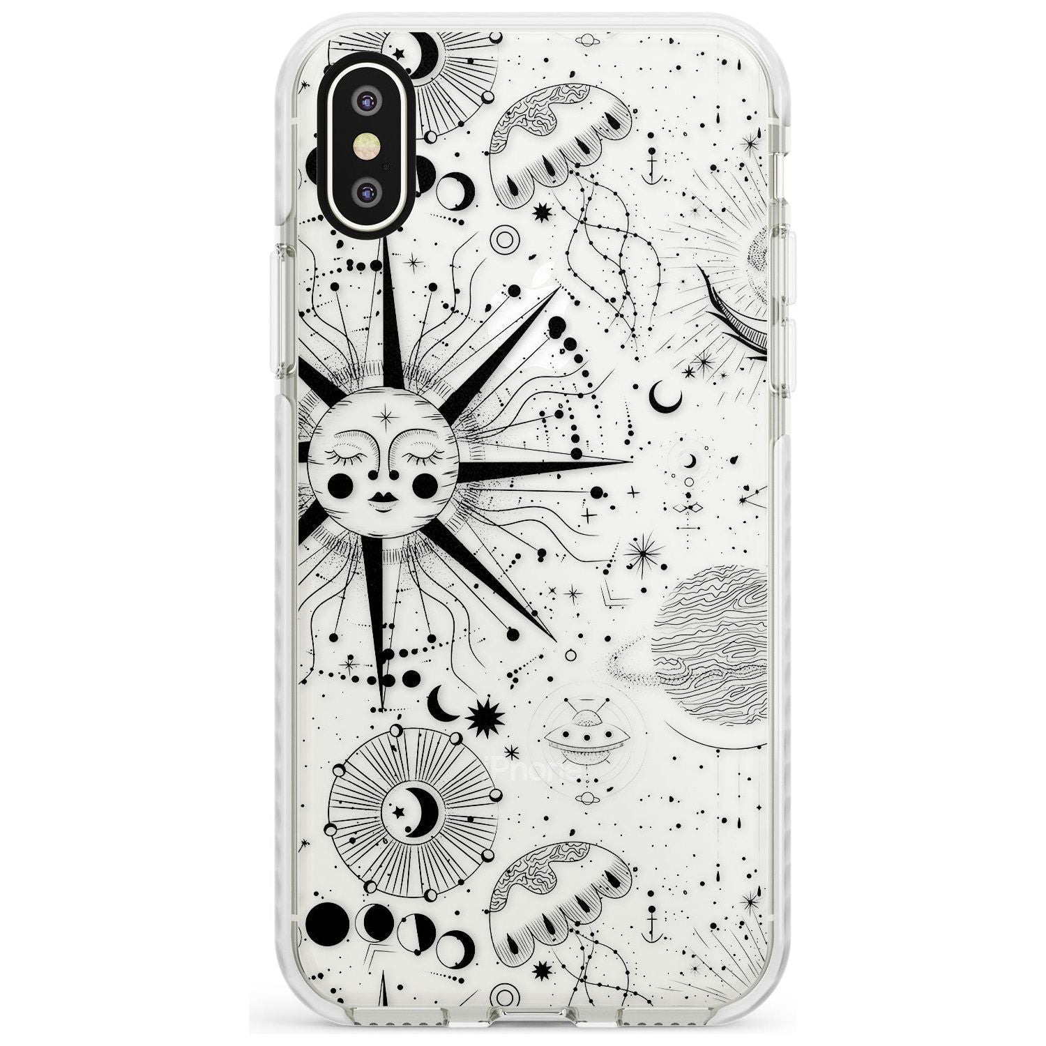 Large Sun Vintage Astrological Impact Phone Case for iPhone X XS Max XR