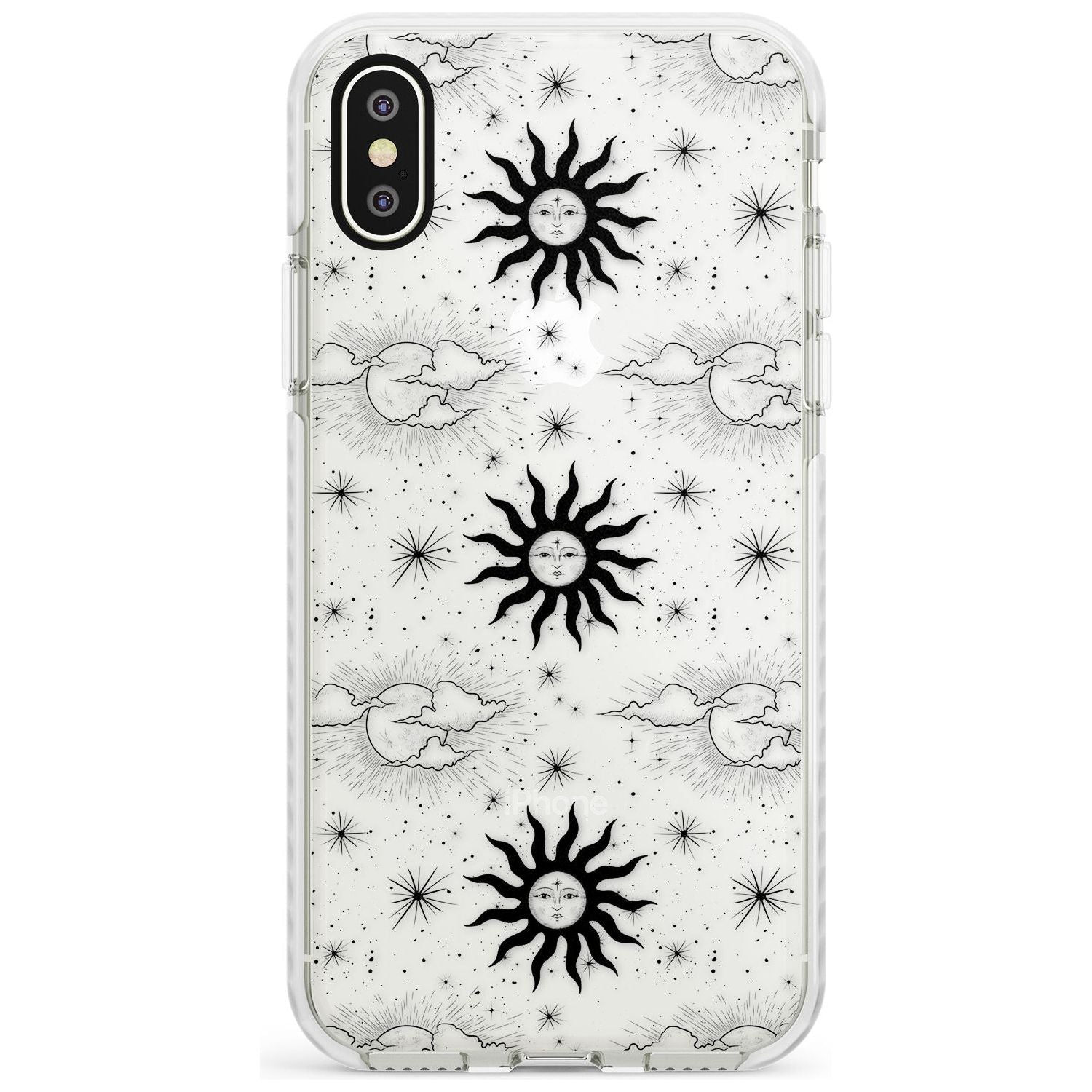 Suns & Clouds Vintage Astrological Impact Phone Case for iPhone X XS Max XR