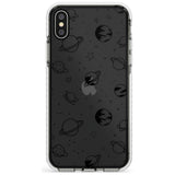 Outer Space Outlines: Black on Clear Slim TPU Phone Case Warehouse X XS Max XR