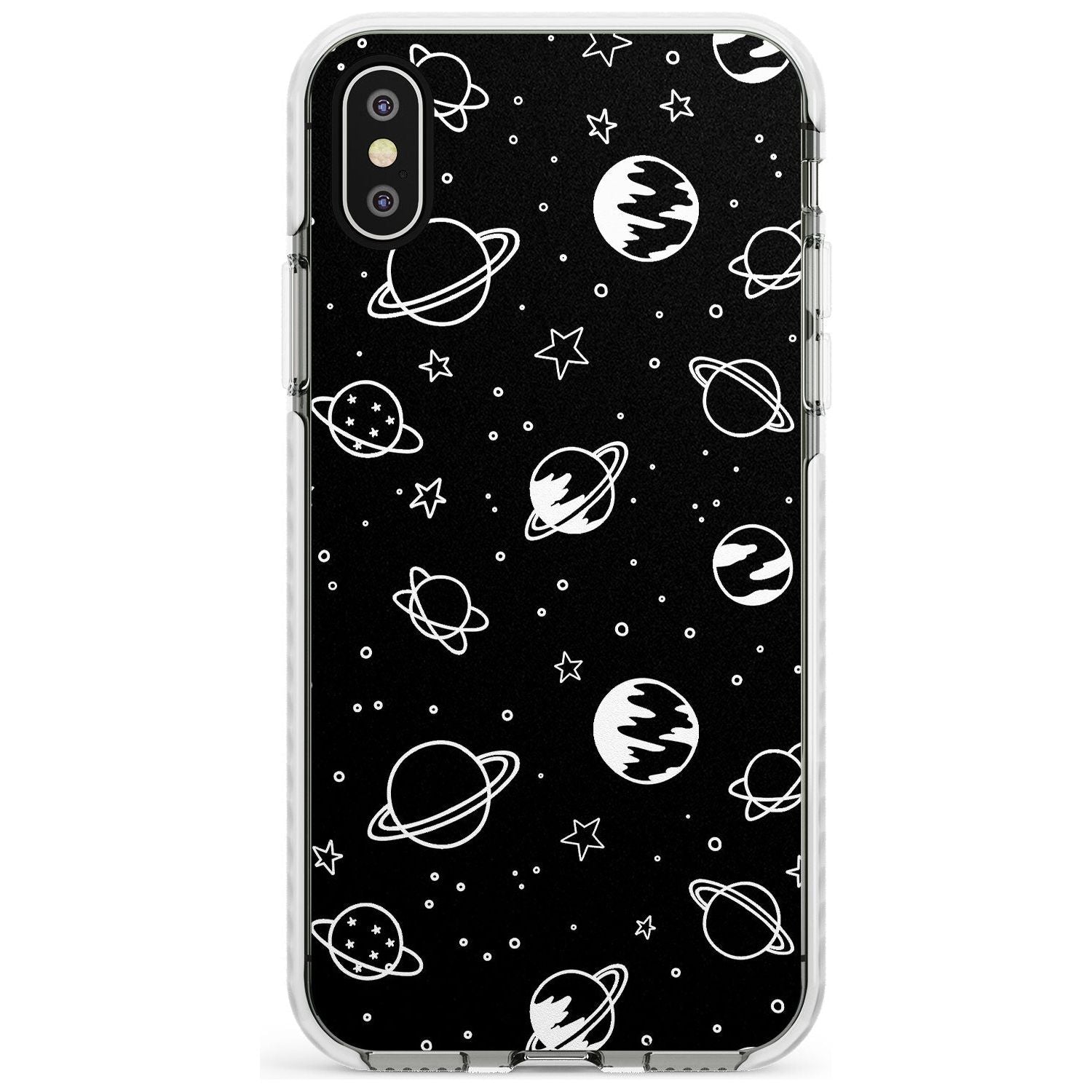 Outer Space Outlines: White on Black Slim TPU Phone Case Warehouse X XS Max XR