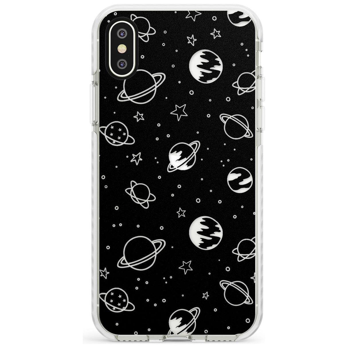 Outer Space Outlines: Clear on Black Slim TPU Phone Case Warehouse X XS Max XR