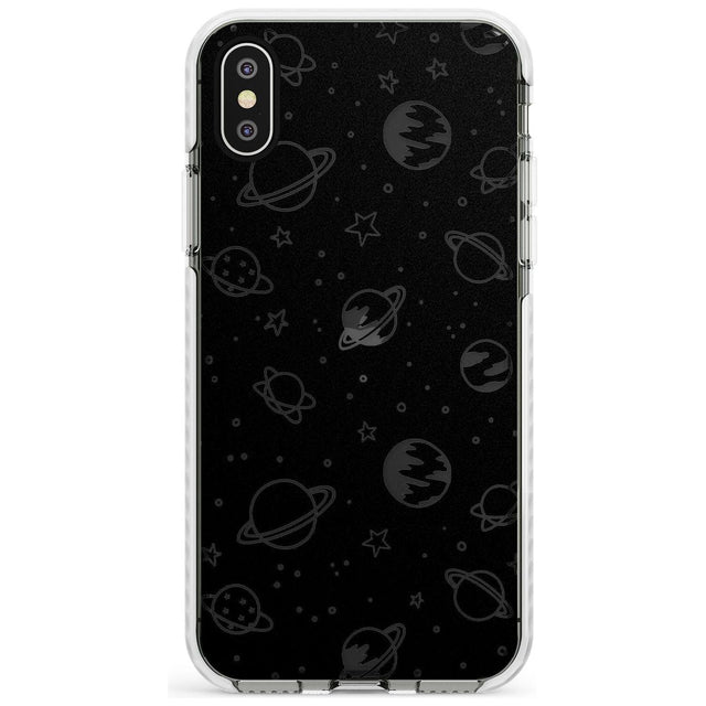 Outer Space Outlines: Clear on Black Slim TPU Phone Case Warehouse X XS Max XR