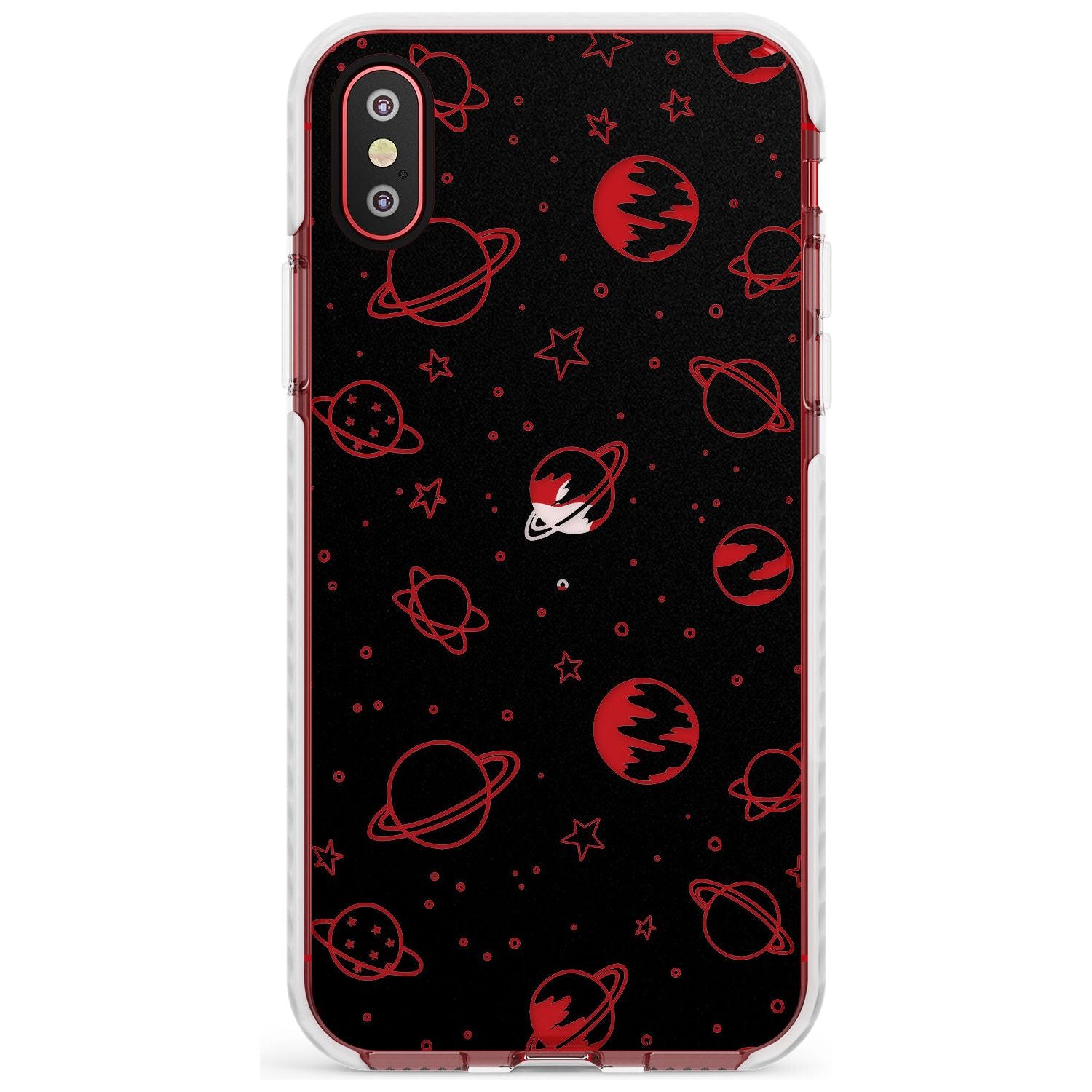 Outer Space Outlines: Clear on Black Slim TPU Phone Case Warehouse X XS Max XR