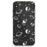 Outer Space Outlines: White on Clear Slim TPU Phone Case Warehouse X XS Max XR