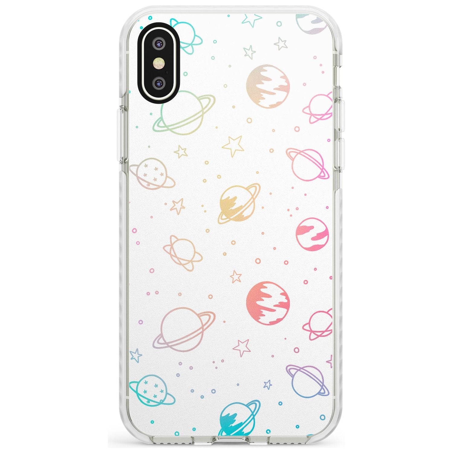Outer Space Outlines: Pastels on White Slim TPU Phone Case Warehouse X XS Max XR