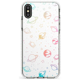 Outer Space Outlines: Pastels on White Slim TPU Phone Case Warehouse X XS Max XR