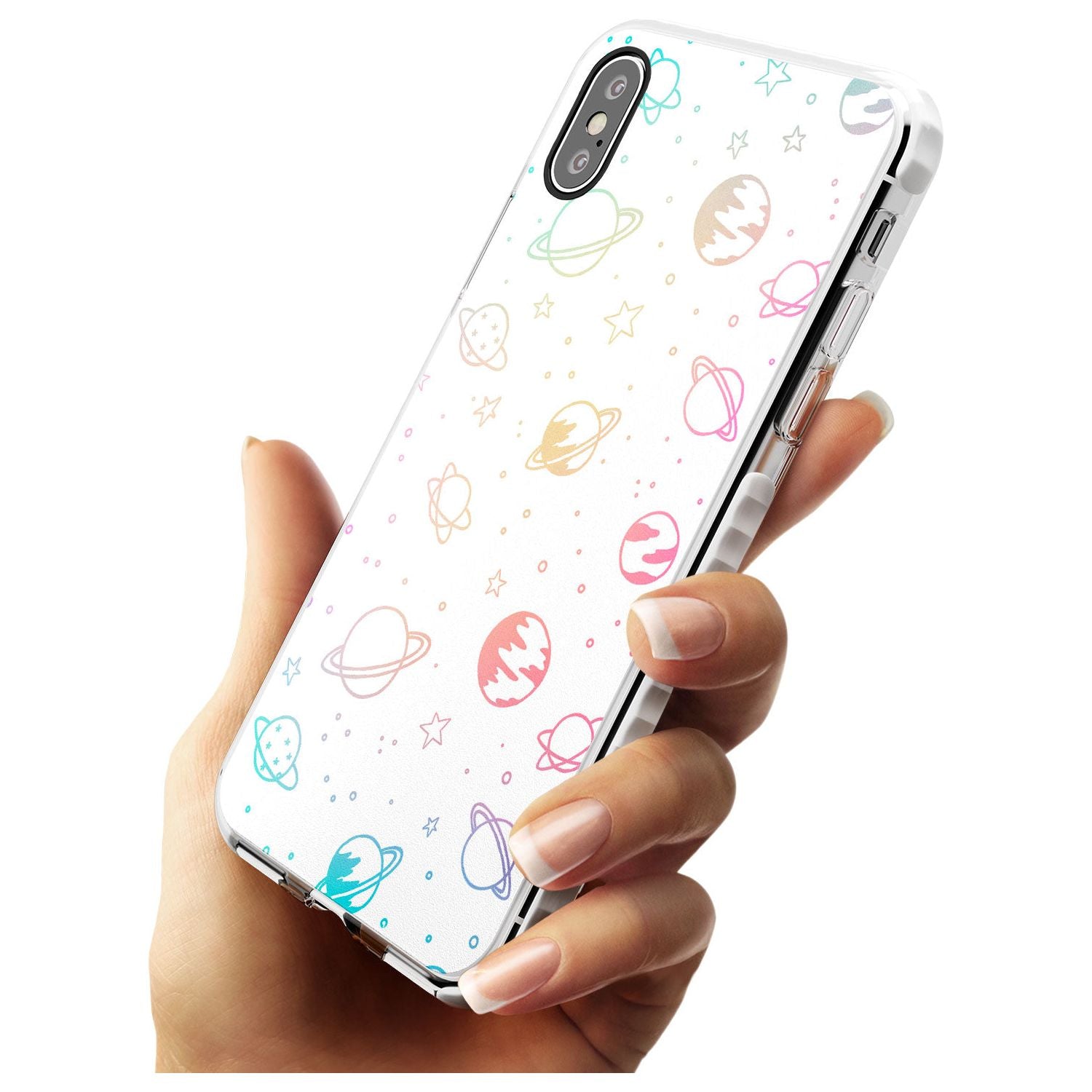 Outer Space Outlines: Pastels on White Slim TPU Phone Case Warehouse X XS Max XR
