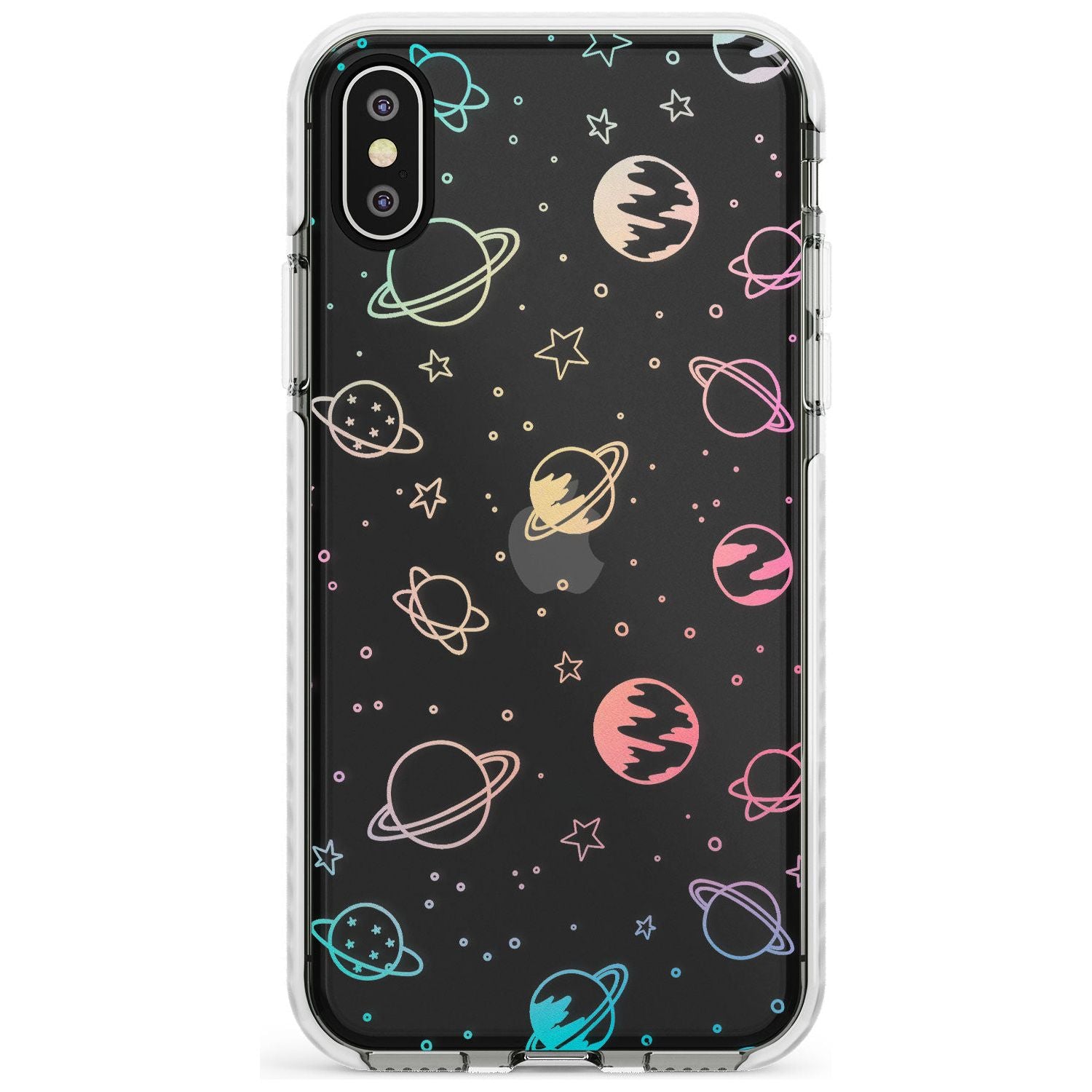 Outer Space Outlines: Pastels on Clear Slim TPU Phone Case Warehouse X XS Max XR