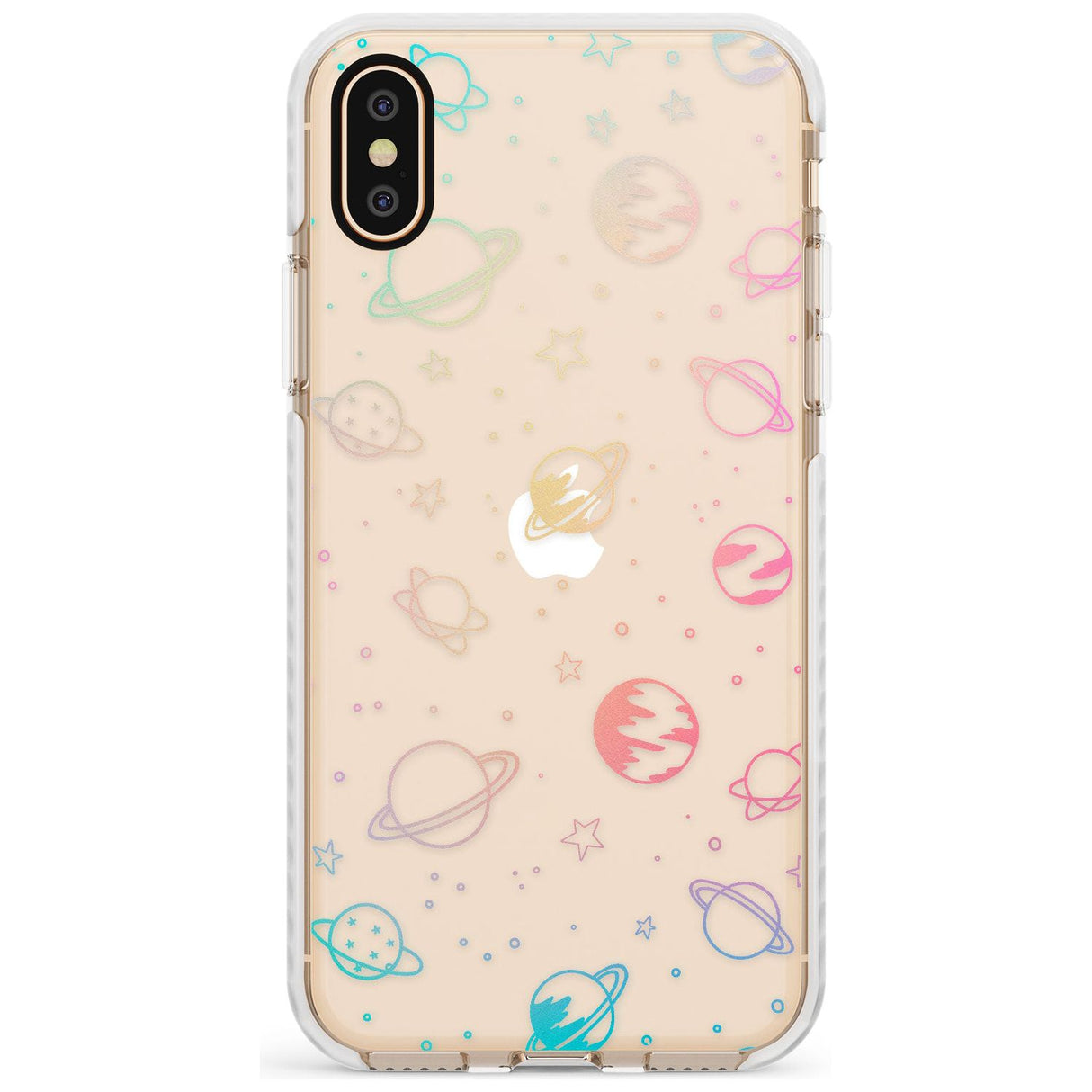 Outer Space Outlines: Pastels on Clear Slim TPU Phone Case Warehouse X XS Max XR