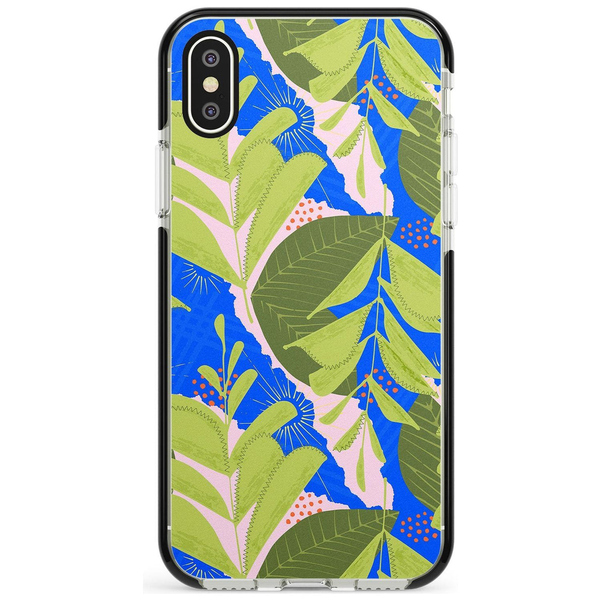 Fern Leaves Abstract Pattern iPhone Case  Black Impact Phone Case - Case Warehouse