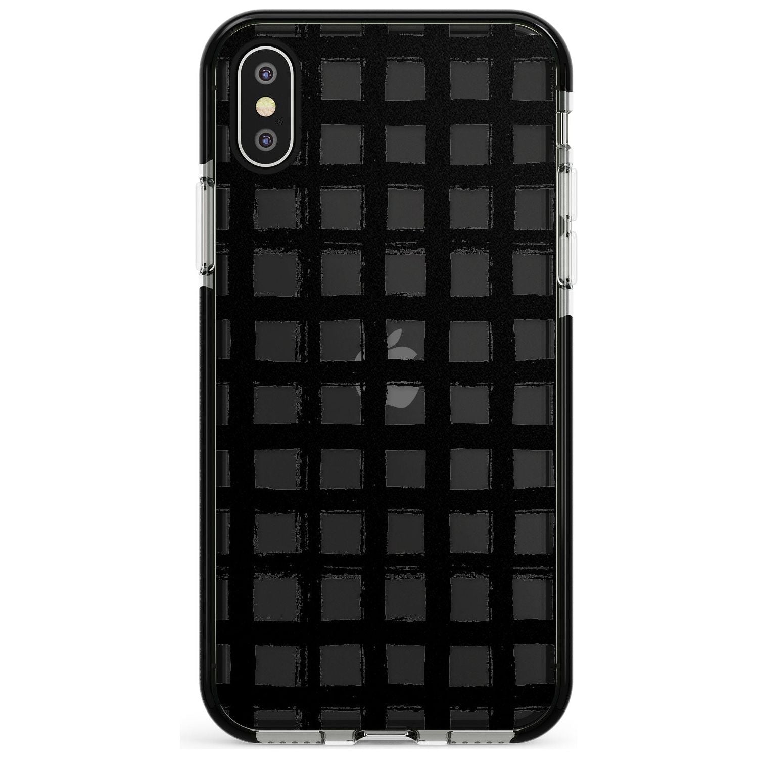 Messy Black Grid - Clear Pink Fade Impact Phone Case for iPhone X XS Max XR