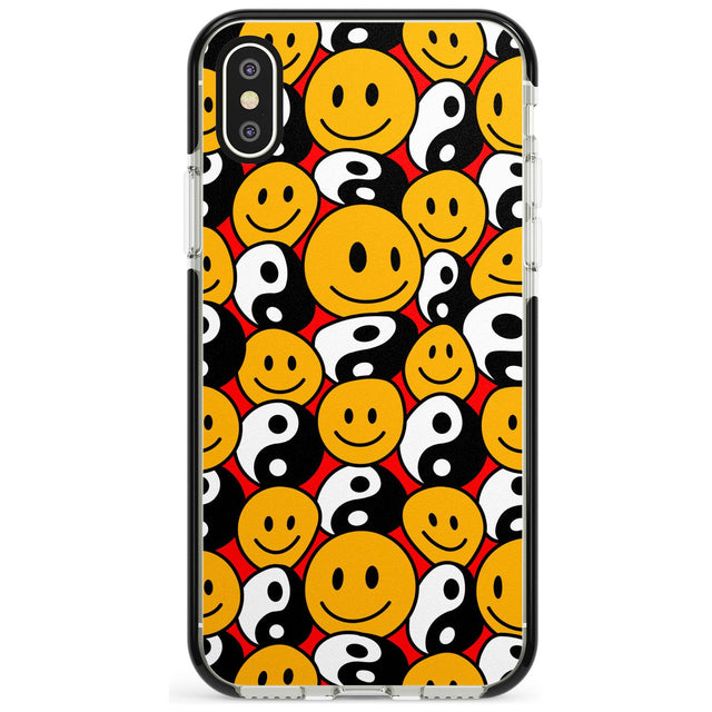 Yin Yang & Faces Black Impact Phone Case for iPhone X XS Max XR