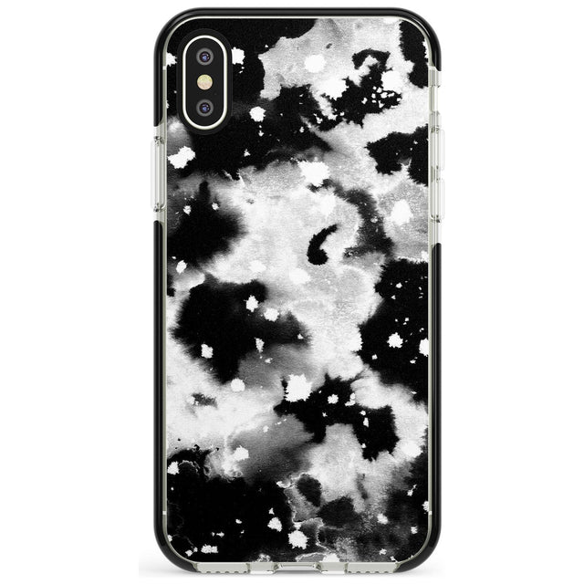 Black & White Acid Wash Tie-Dye Pattern Black Impact Phone Case for iPhone X XS Max XR