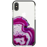 Violet & White Swirl Agate Crystal Clear Design Black Impact Phone Case for iPhone X XS Max XR