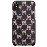 Pink and Blue Cat Pattern Black Impact Phone Case for iPhone X XS Max XR