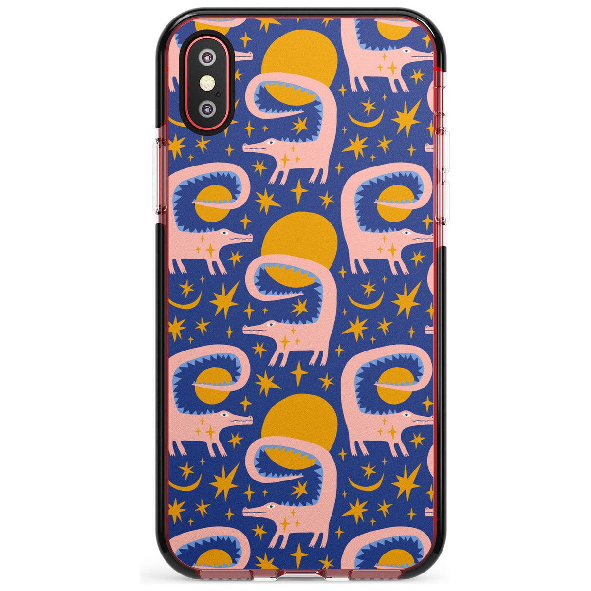 Sun Croc Pattern Black Impact Phone Case for iPhone X XS Max XR