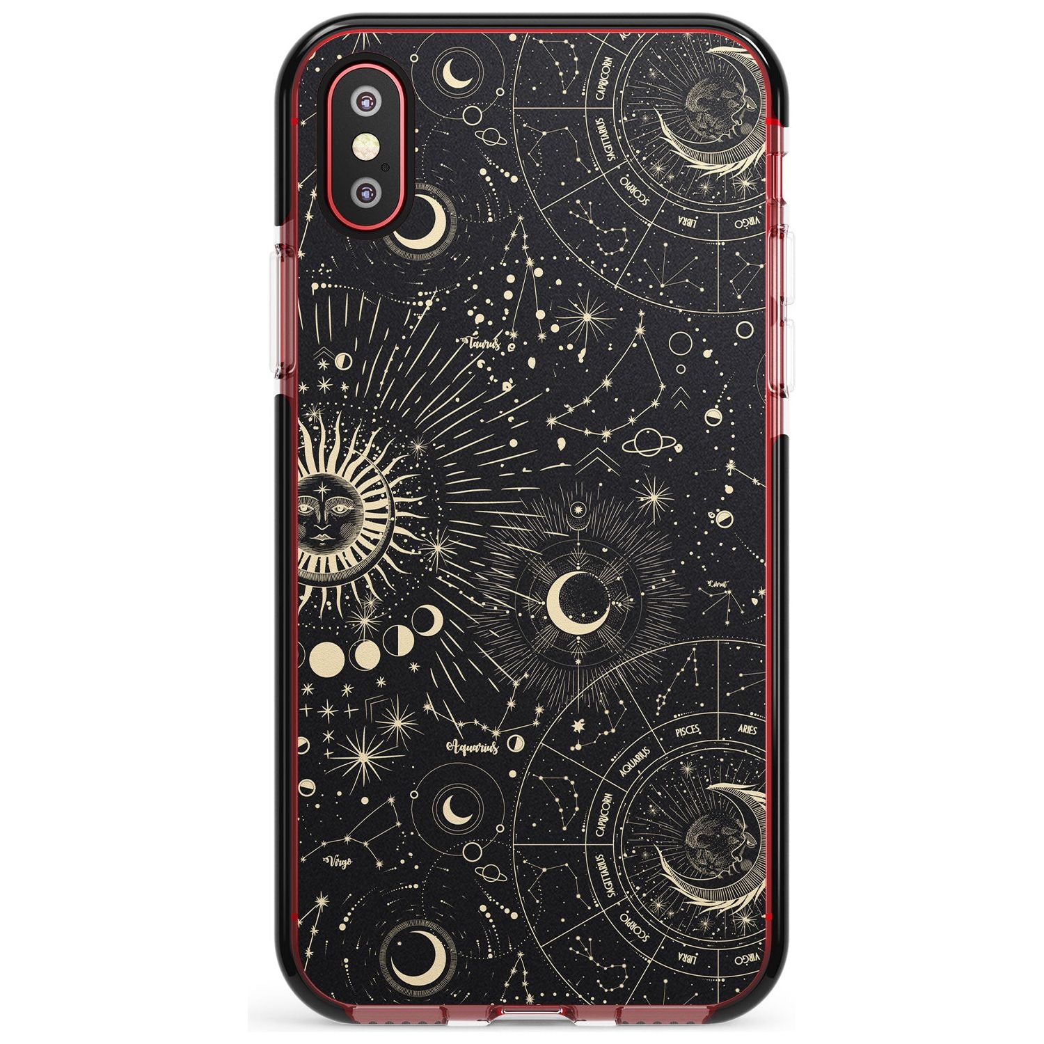 Suns & Zodiac Charts Pink Fade Impact Phone Case for iPhone X XS Max XR
