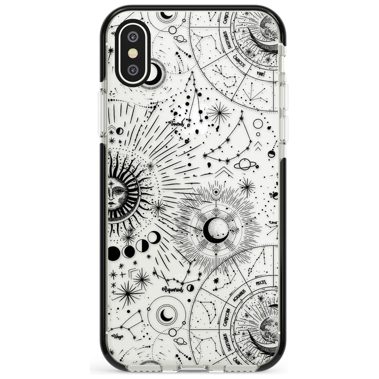 Suns & Constellations Astrological Black Impact Phone Case for iPhone X XS Max XR