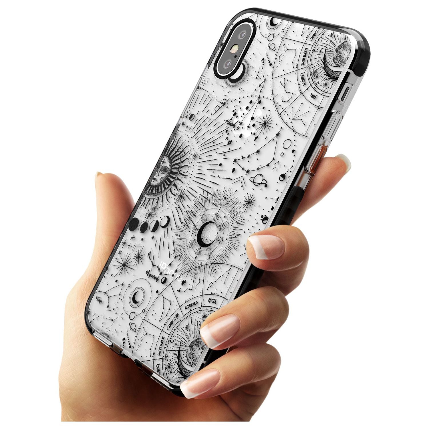 Suns & Constellations Astrological Black Impact Phone Case for iPhone X XS Max XR
