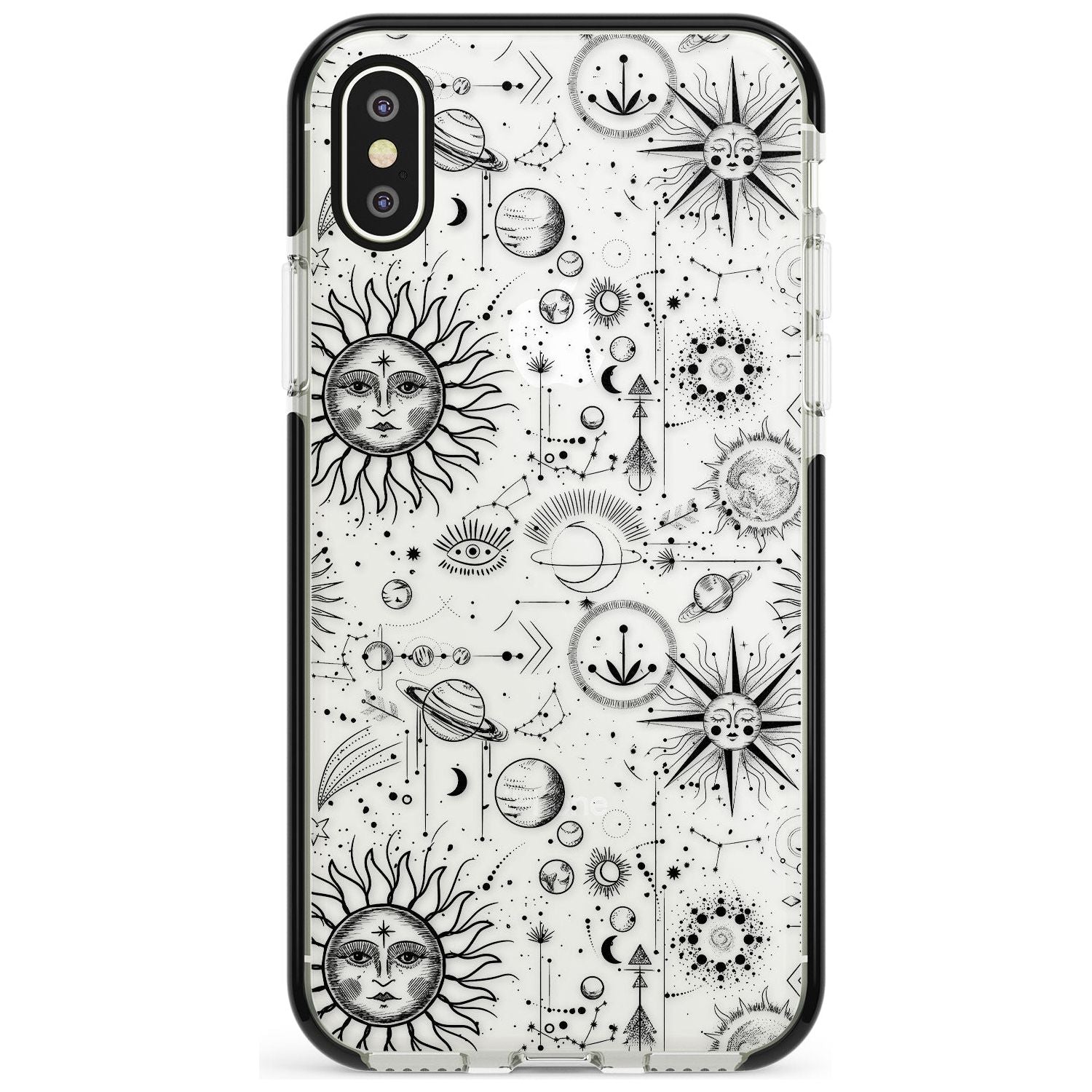 Suns & Planets Astrological Black Impact Phone Case for iPhone X XS Max XR
