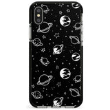 Outer Space Outlines: White on Black Pink Fade Impact Phone Case for iPhone X XS Max XR