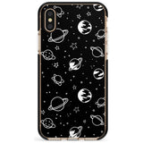 Outer Space Outlines: White on Black Pink Fade Impact Phone Case for iPhone X XS Max XR