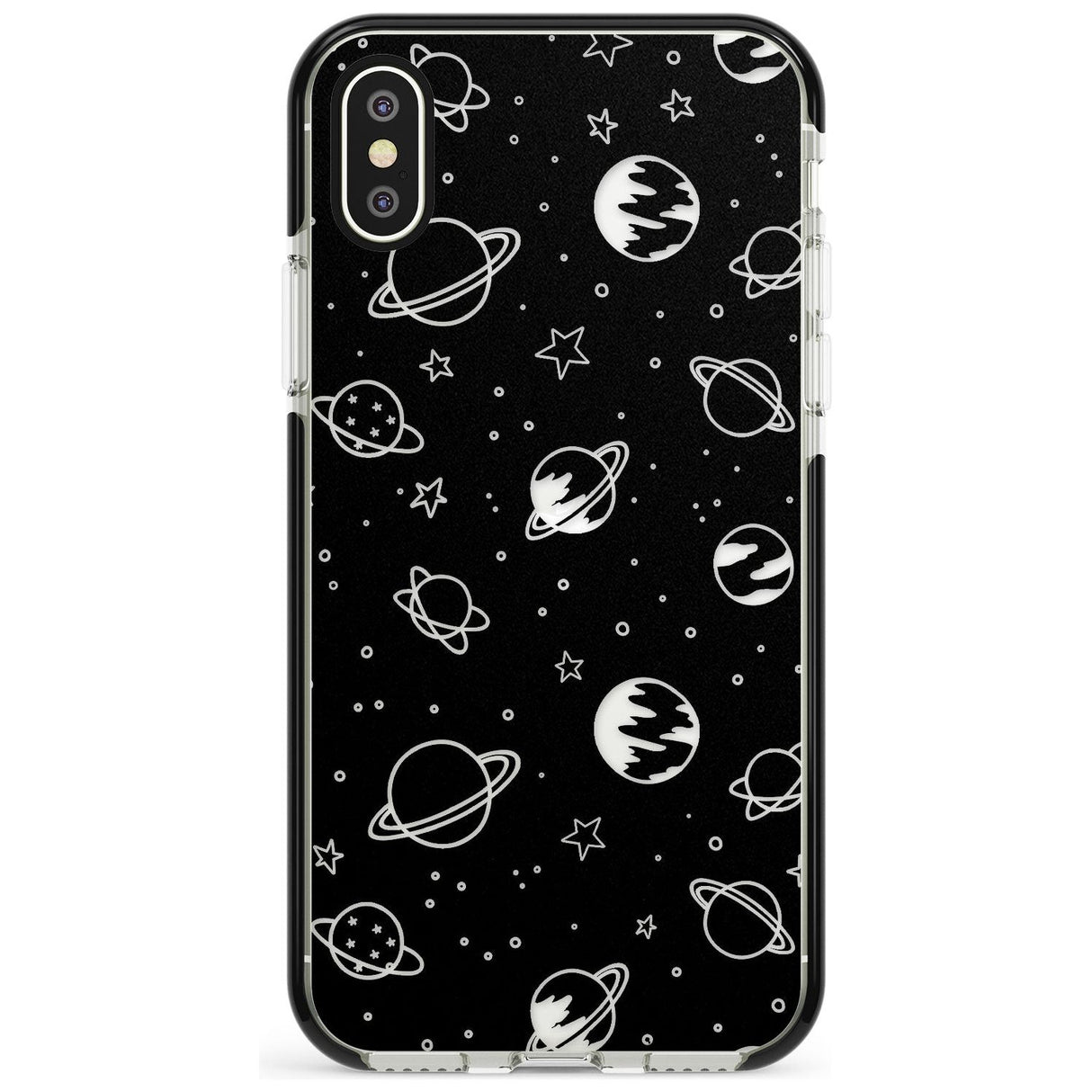 Outer Space Outlines: Clear on Black Pink Fade Impact Phone Case for iPhone X XS Max XR