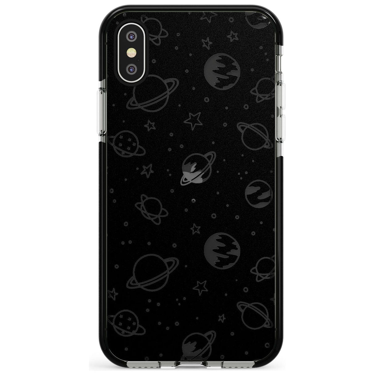 Outer Space Outlines: Clear on Black Pink Fade Impact Phone Case for iPhone X XS Max XR