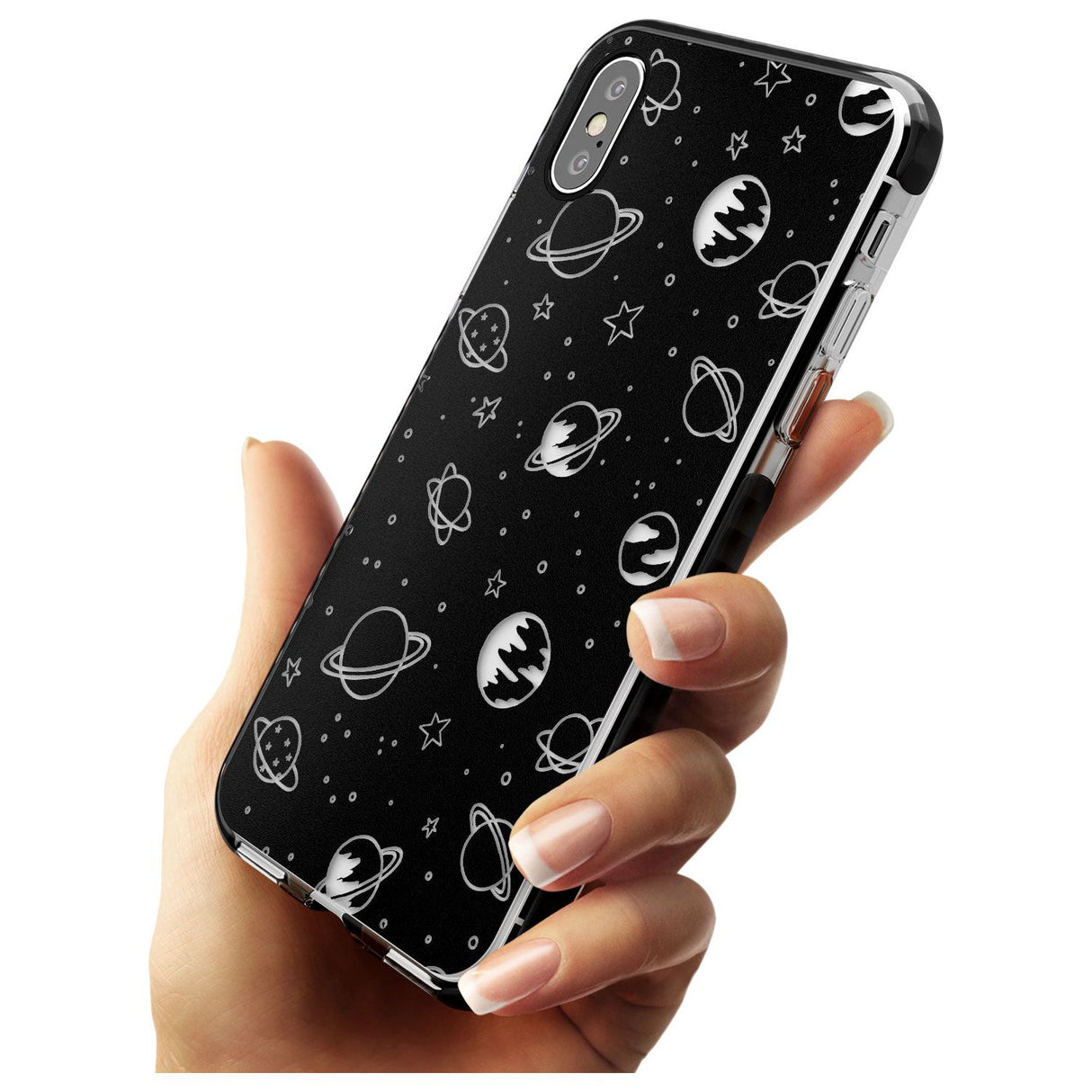 Outer Space Outlines: Clear on Black Pink Fade Impact Phone Case for iPhone X XS Max XR