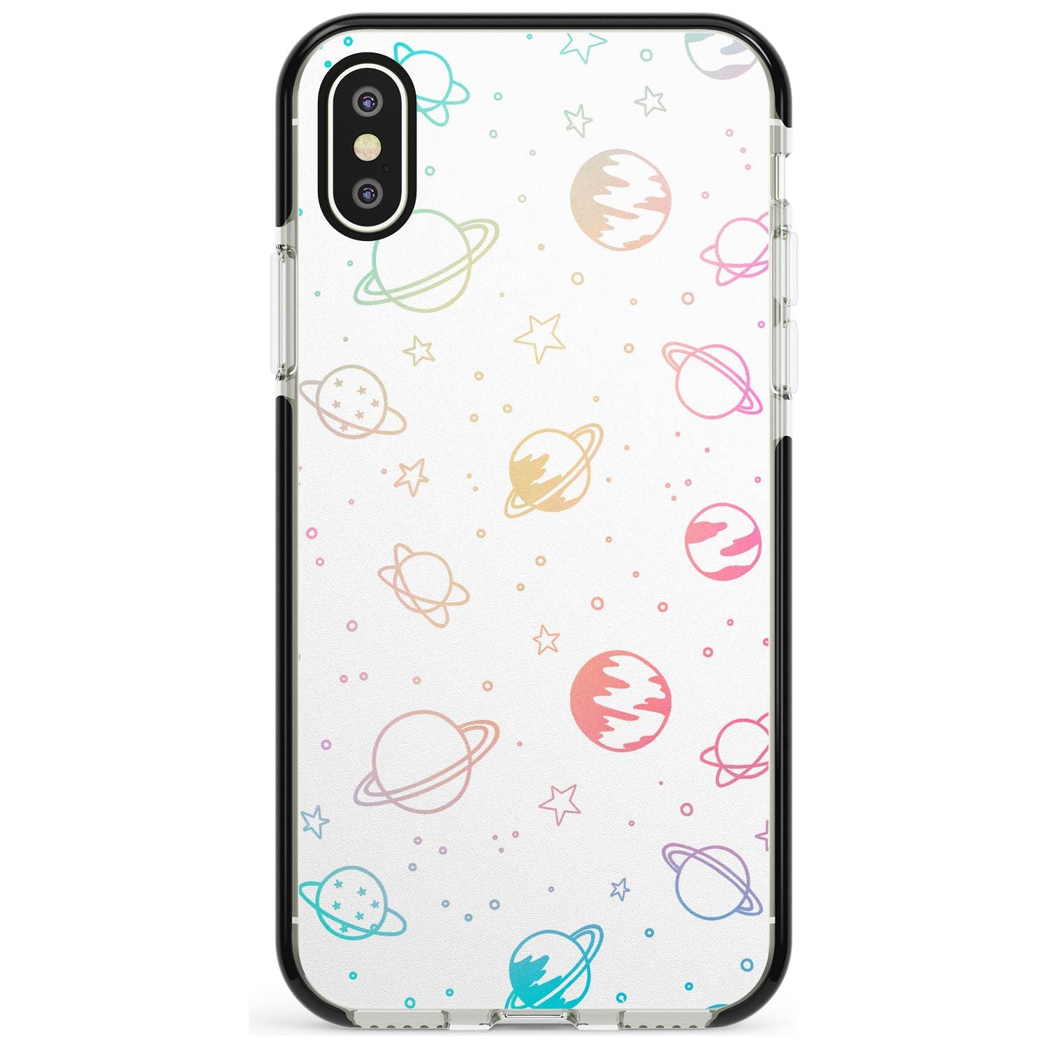 Outer Space Outlines: Pastels on White Pink Fade Impact Phone Case for iPhone X XS Max XR