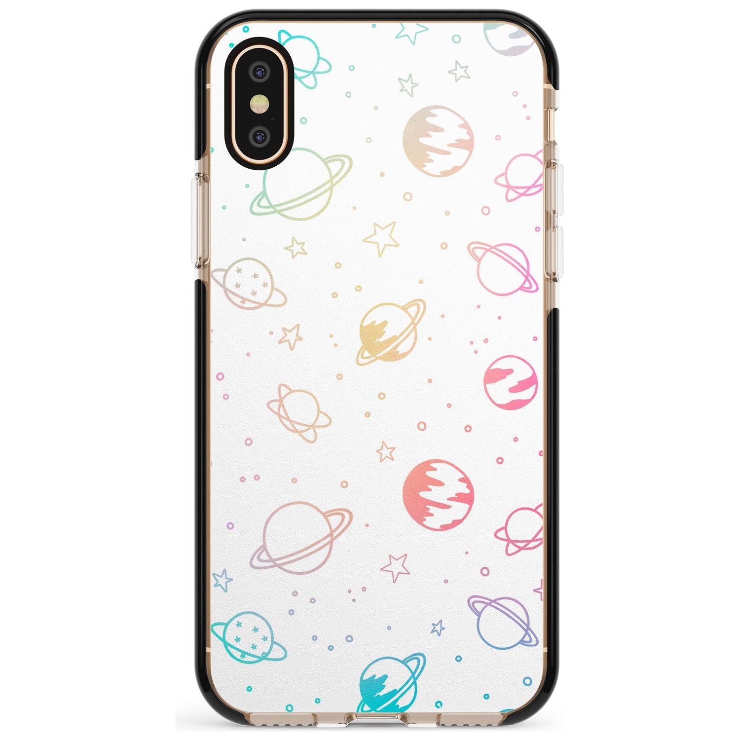 Outer Space Outlines: Pastels on White Pink Fade Impact Phone Case for iPhone X XS Max XR