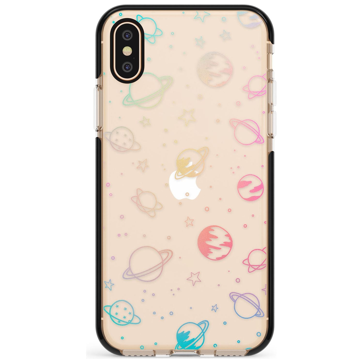Outer Space Outlines: Pastels on Clear Pink Fade Impact Phone Case for iPhone X XS Max XR