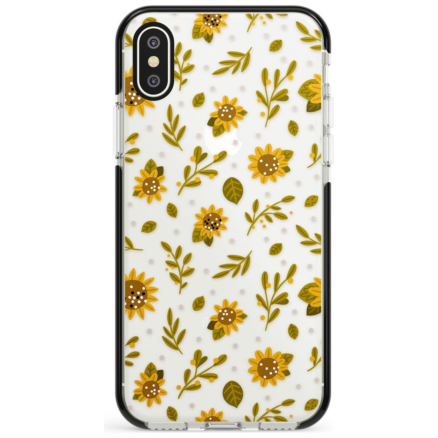 Sweet as Honey Patterns: Sunflowers (Clear) Black Impact Phone Case for iPhone X XS Max XR