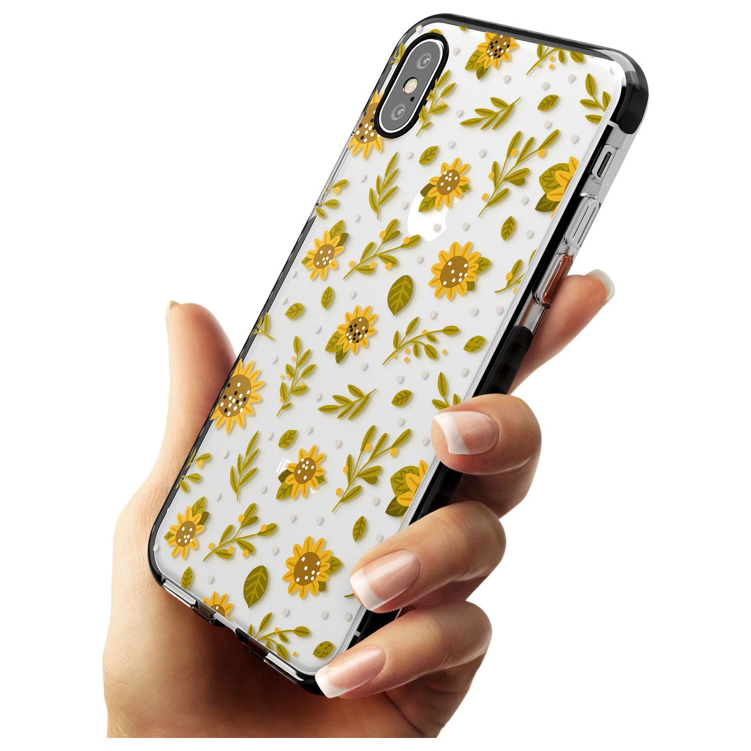 Sweet as Honey Patterns: Sunflowers (Clear) Black Impact Phone Case for iPhone X XS Max XR