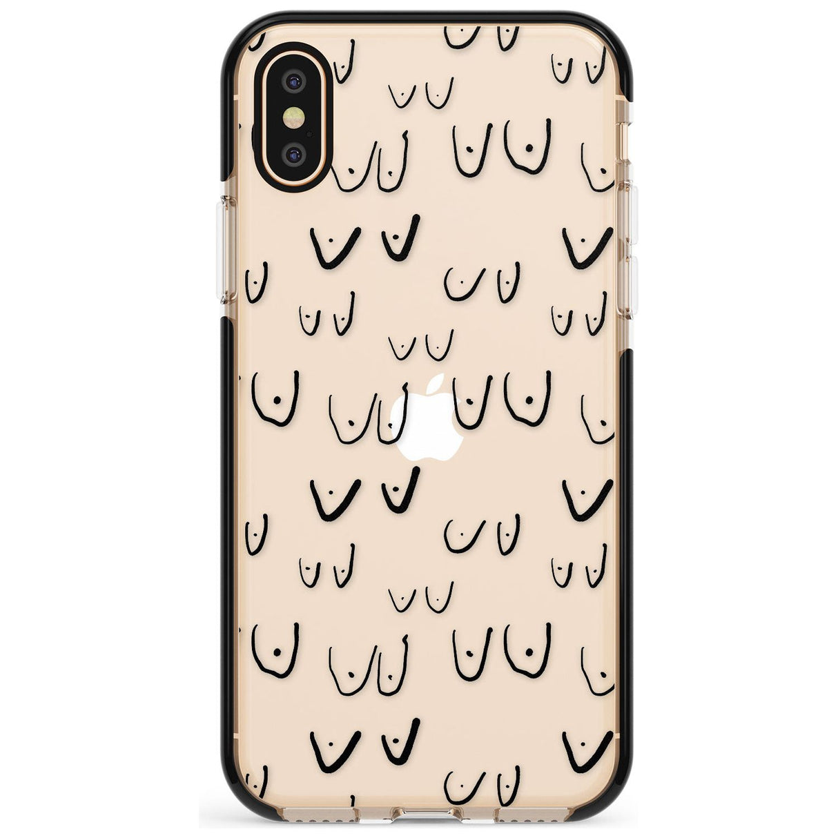 Boob Pattern (Black) Pink Fade Impact Phone Case for iPhone X XS Max XR