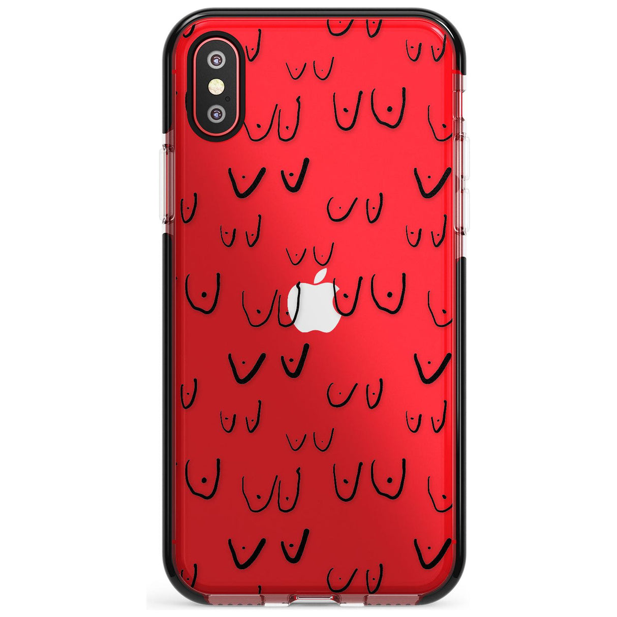 Boob Pattern (Black) Pink Fade Impact Phone Case for iPhone X XS Max XR