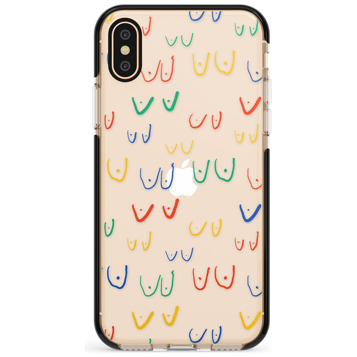 Boob Pattern (Mixed Colours) Pink Fade Impact Phone Case for iPhone X XS Max XR