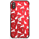 White Bunnies and Carrots Black Impact Phone Case for iPhone X XS Max XR