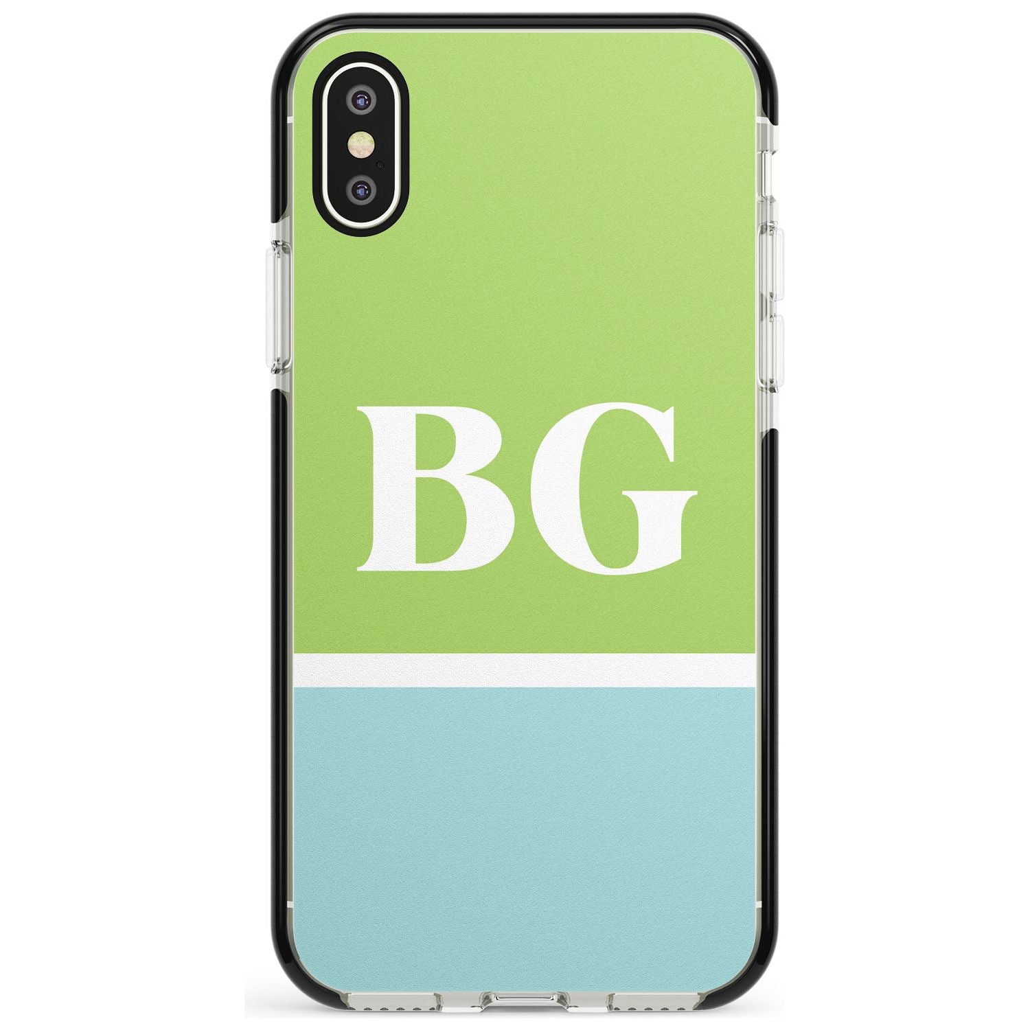 Colourblock: Green & Turquoise Black Impact Phone Case for iPhone X XS Max XR