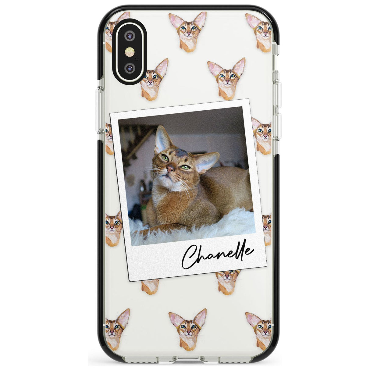 Personalised Abyssinian Cat Photo Black Impact Phone Case for iPhone X XS Max XR
