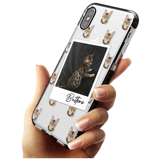 Personalised Bengal Cat Photo Black Impact Phone Case for iPhone X XS Max XR