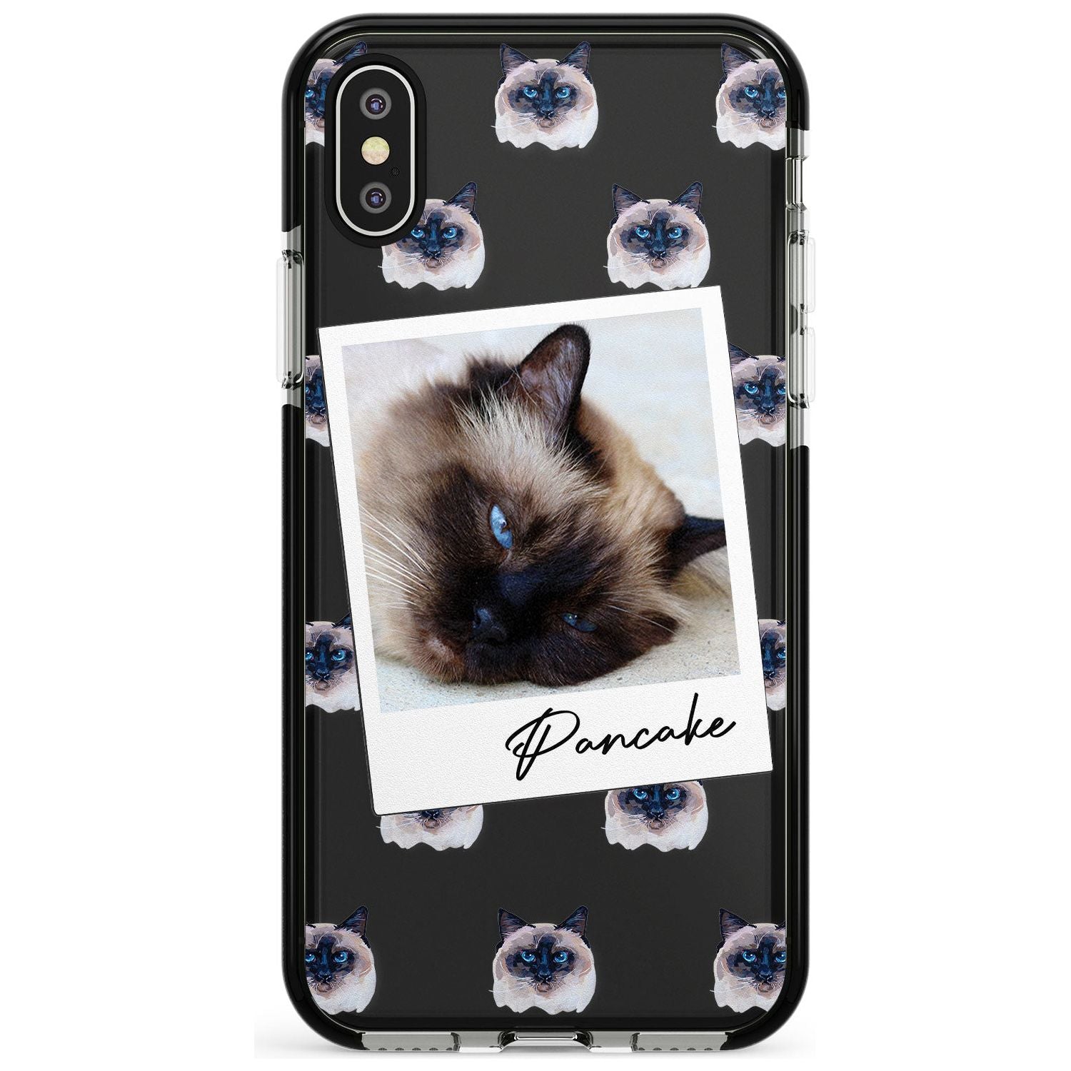 Personalised Burmese Cat Photo Black Impact Phone Case for iPhone X XS Max XR